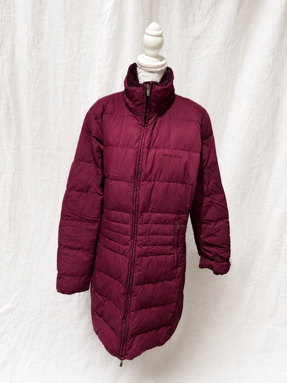 Columbia Maroon Women's Long Puffer Coat